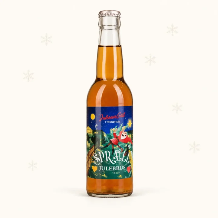 Flaske med Spræll julebrus fra Austmann bryggeri