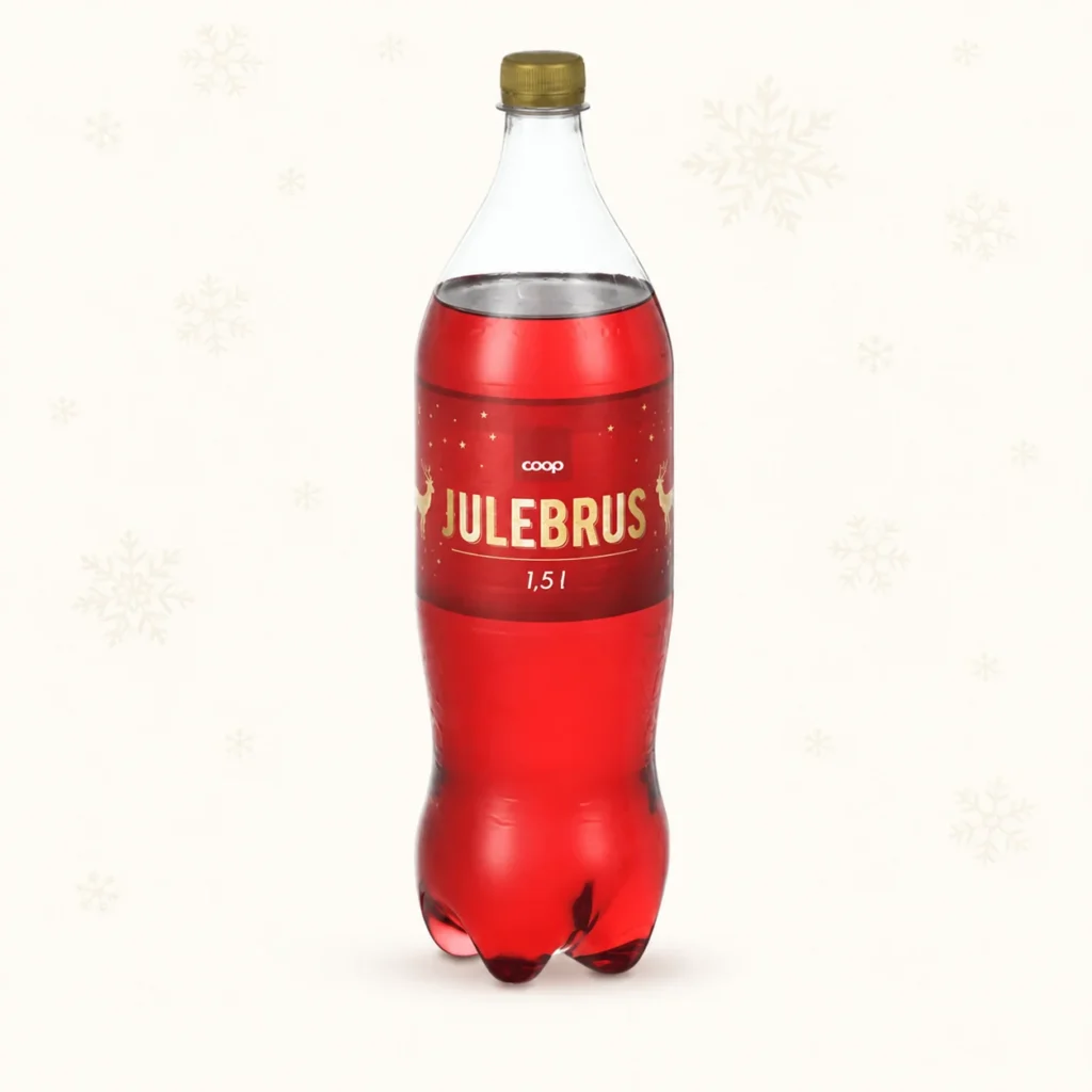 1,5-liters flaske med rød Coop Julebrus